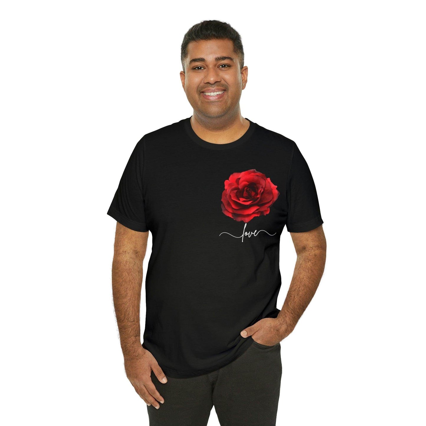 Love Rose Flower T-shirt for Women, Rose Graphic T-shirt, floral shirt, gift for her, love shirt - Giftsmojo