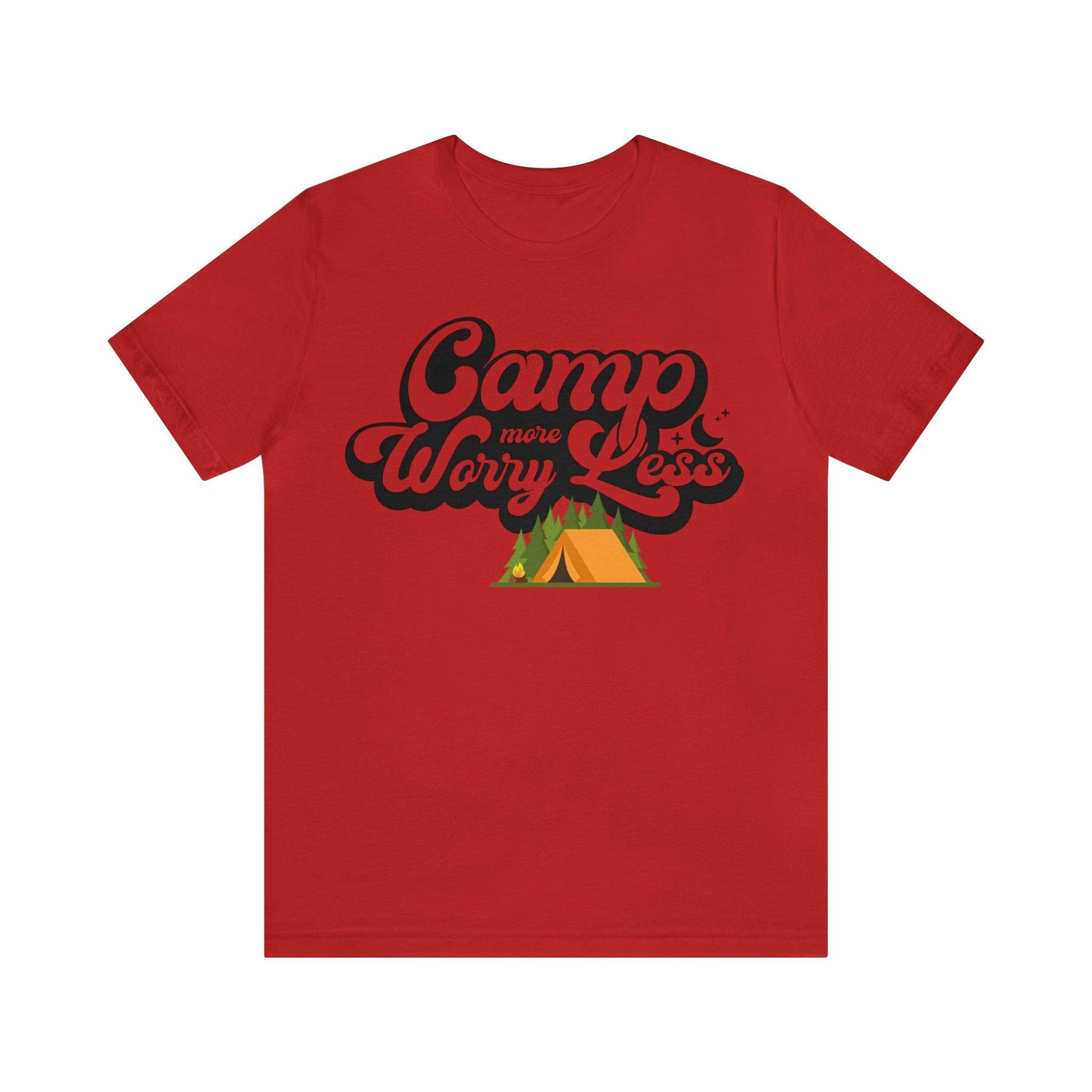 Camp More Worry Less Shirt, Outdoor adventure clothing, Nature-inspired shirts, Outdoor enthusiasts gift, Adventure-themed attire - Giftsmojo