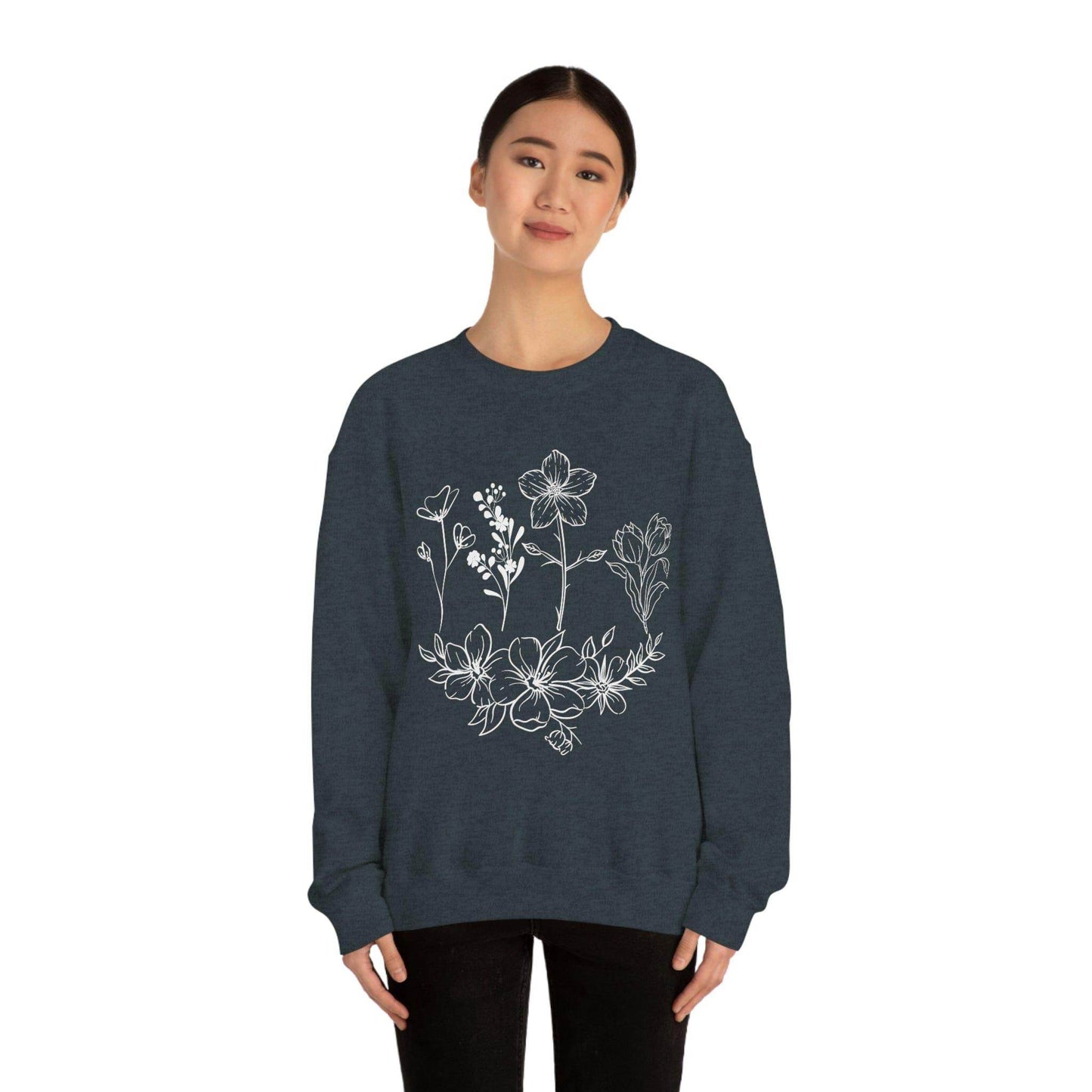 Flower sweatshirt, Vintage Flower Shirt, Vintage Botanical Shirt, plant sweatshirt, - Giftsmojo