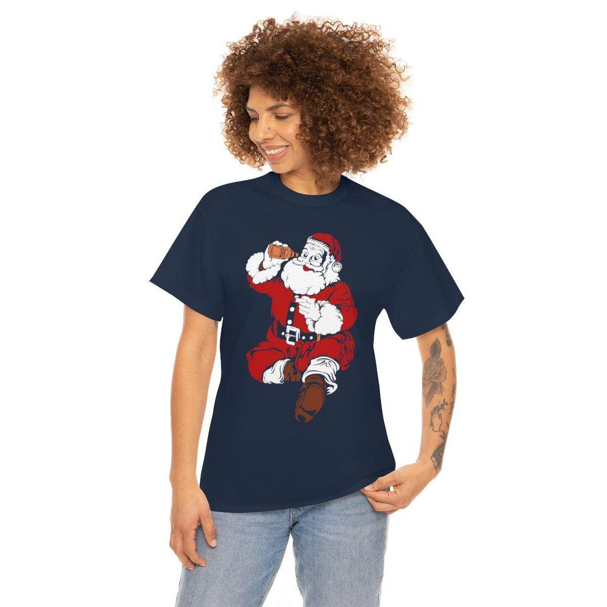 Santa Drinking Beer Funny T-shirt Funny Christmas Shirt Funny Santa Shirt Santa Gift - Giftsmojo