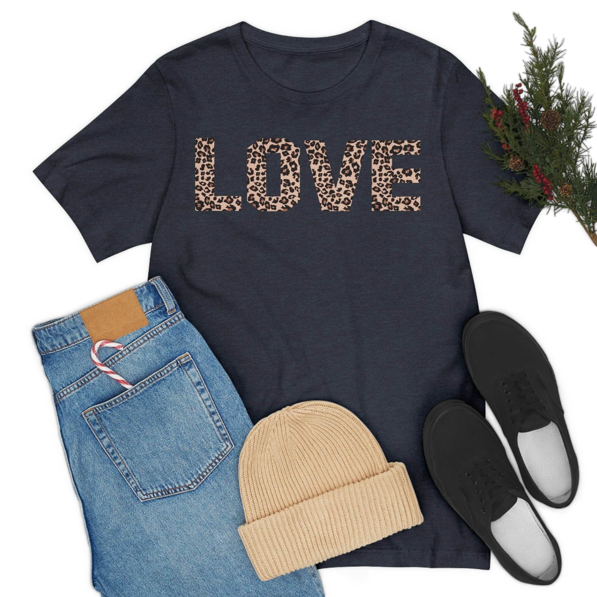 Leopard print love Tee - Giftsmojo