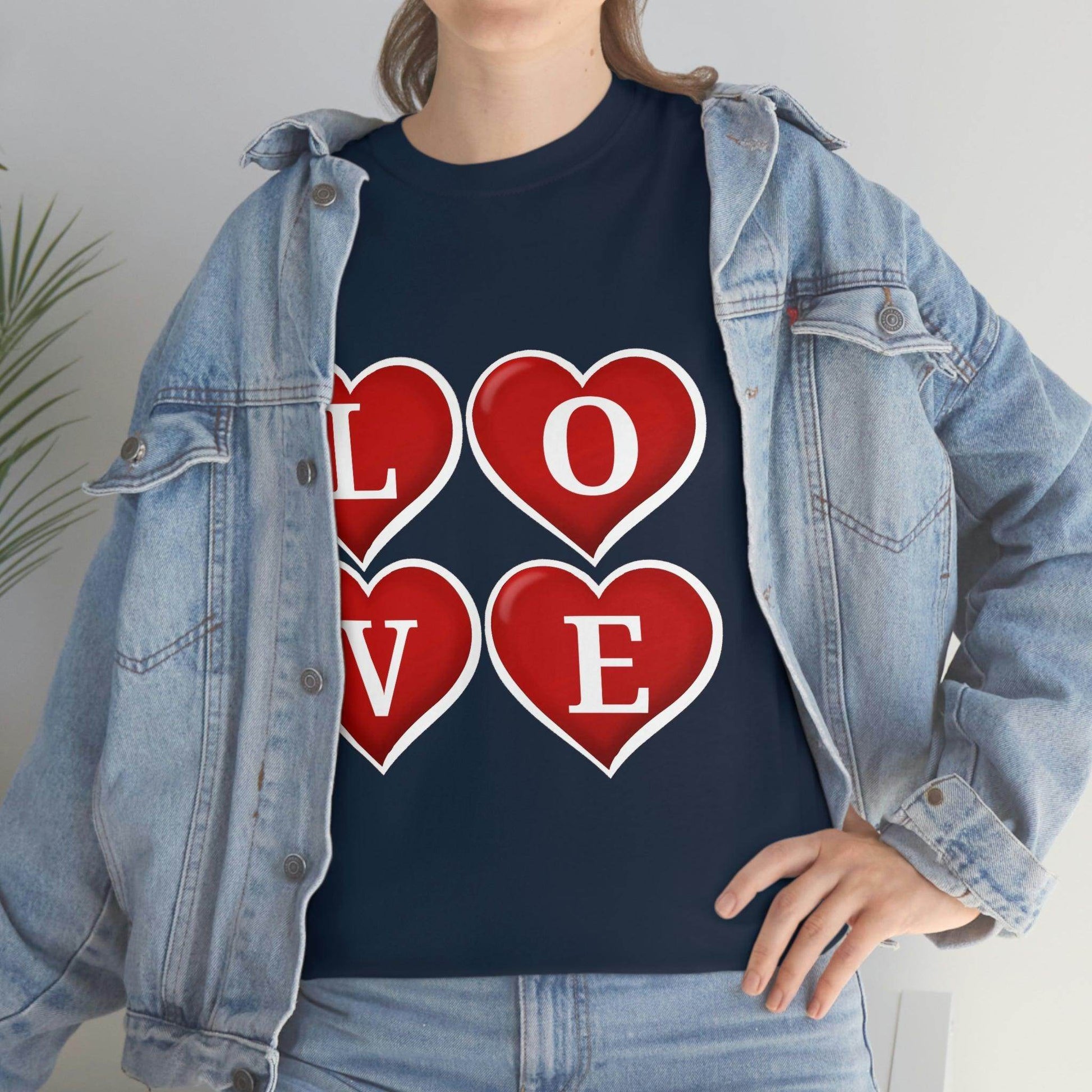 white 4hearts love Tee - Giftsmojo