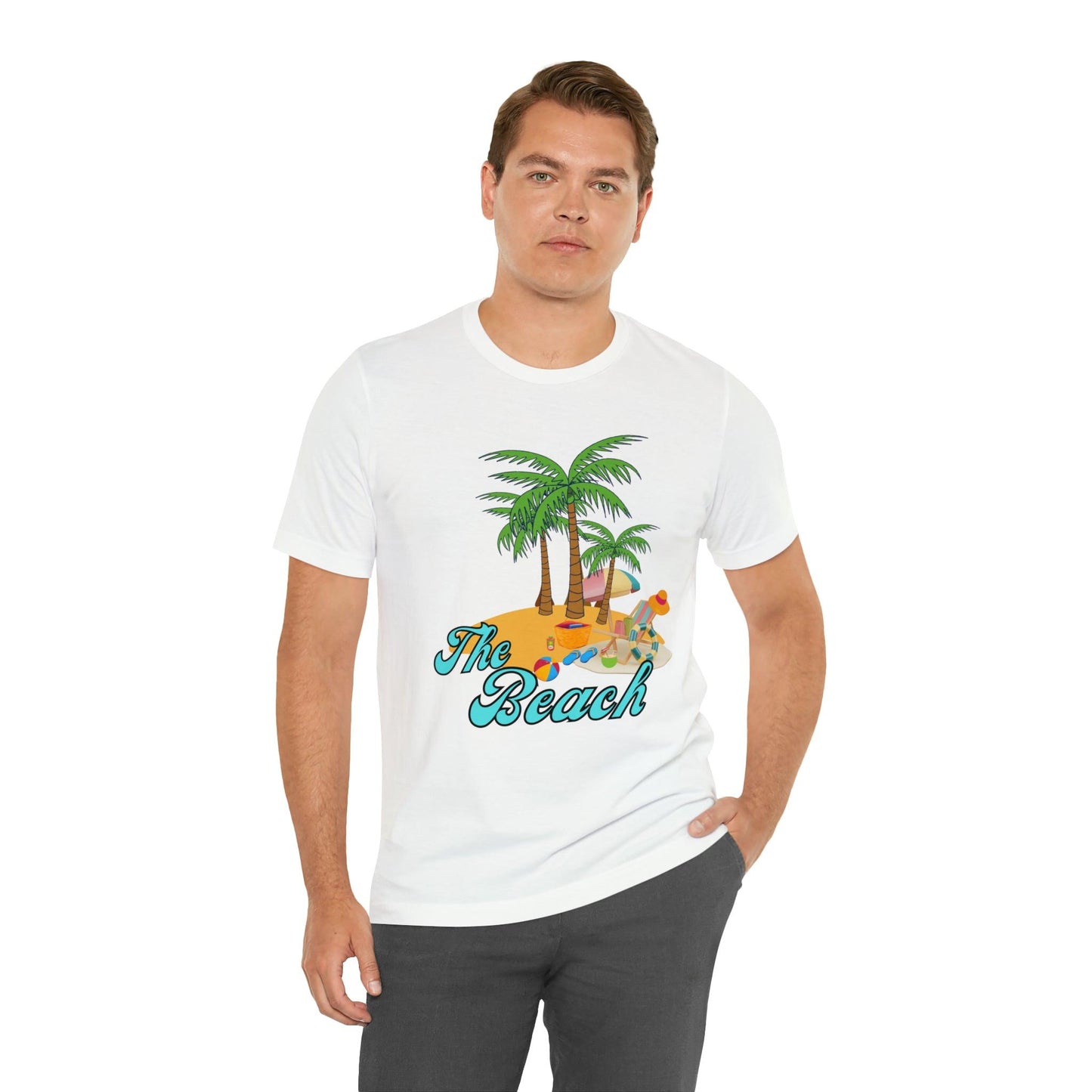 The Beach shirt, Beach t-shirt, Summer shirt, Beachwear, Beach fashion, Tropical print, Trendy design, Stylish beach apparel