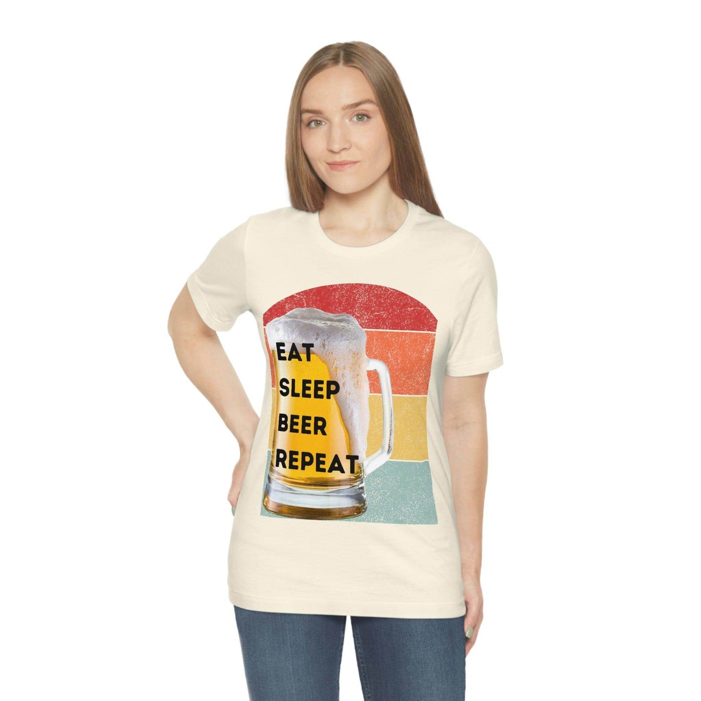 Retro shirt Eat Sleep Beer Repeat - funny beer shirt - Giftsmojo