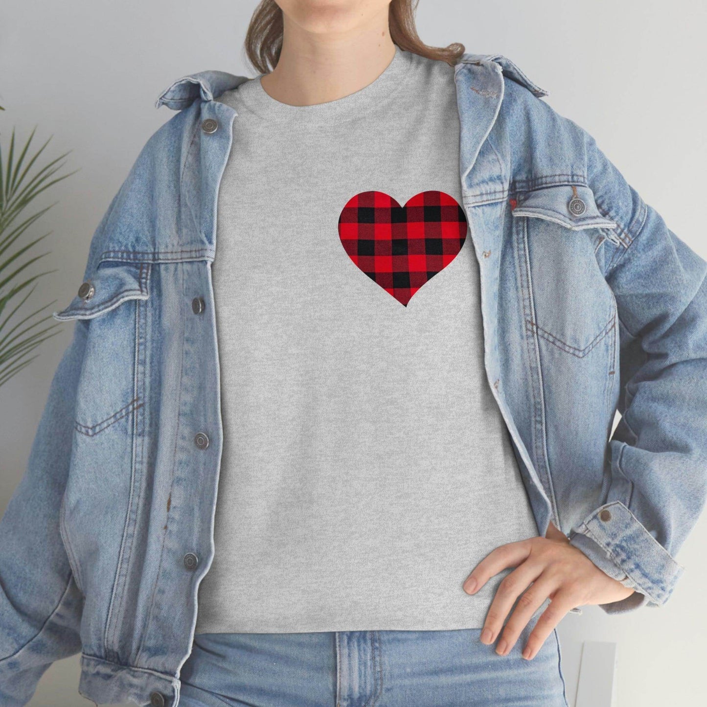 Plaid Heart T-Shirt - Giftsmojo