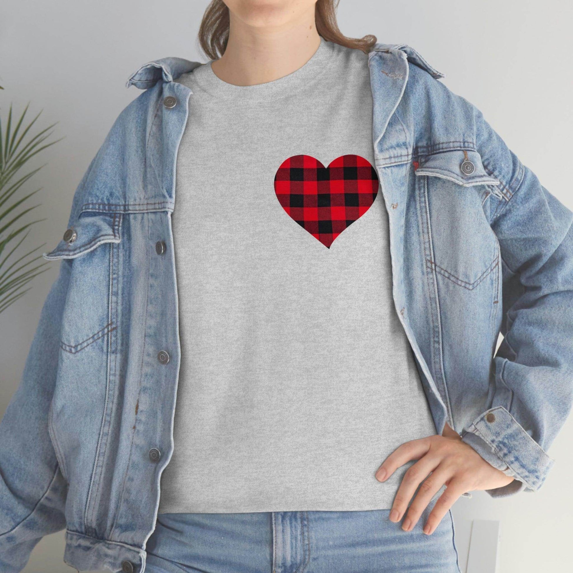 Plaid Heart T-Shirt - Giftsmojo