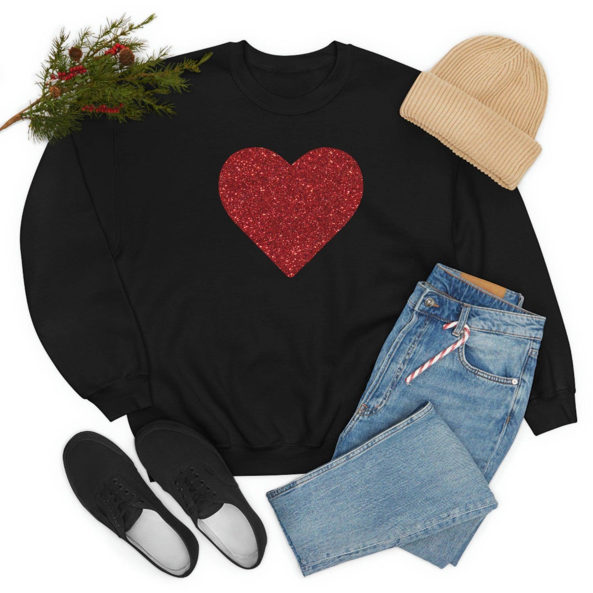 Heart Sweatshirt Love sweatshirt Love Shirt Cute Love Shirt with Heart Valentine sweatshirt - Matching Love shirt Girlfriend gift Boyfriend - Giftsmojo