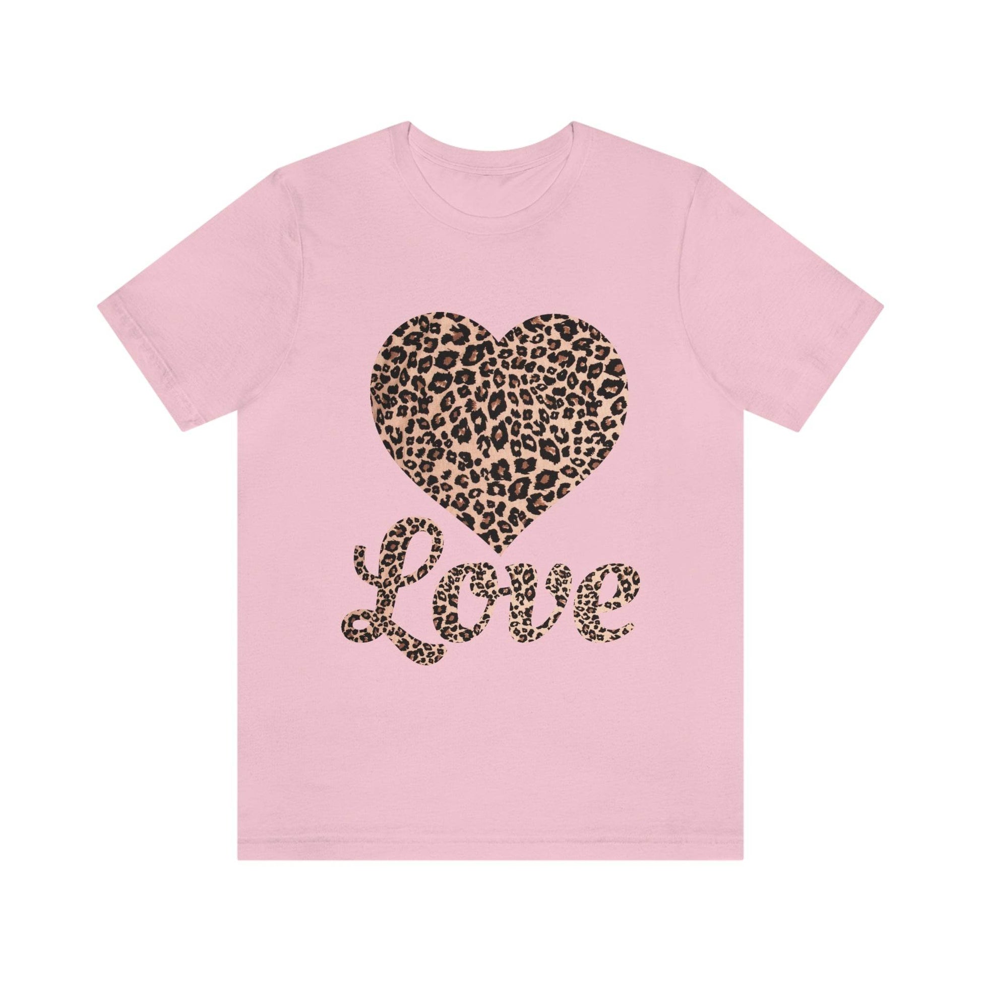 Leopard Print, Love Heart Tee, - Giftsmojo