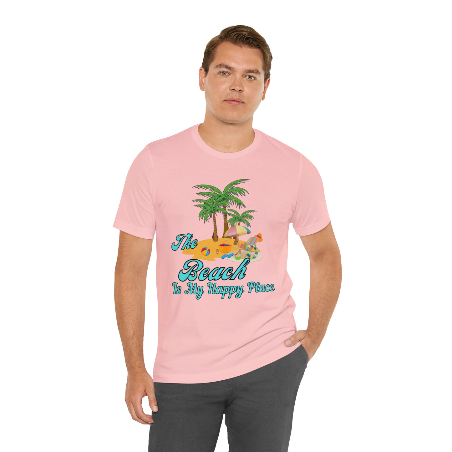 Beach shirt, The Beach is my happy place shirt, Beach t-shirt, Summer shirt, Beachwear, Beach fashion, Stylish beach apparel