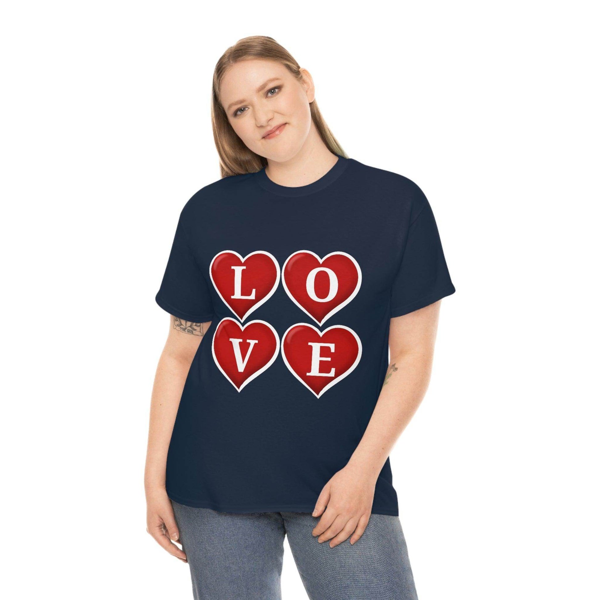 white 4hearts love Tee - Giftsmojo