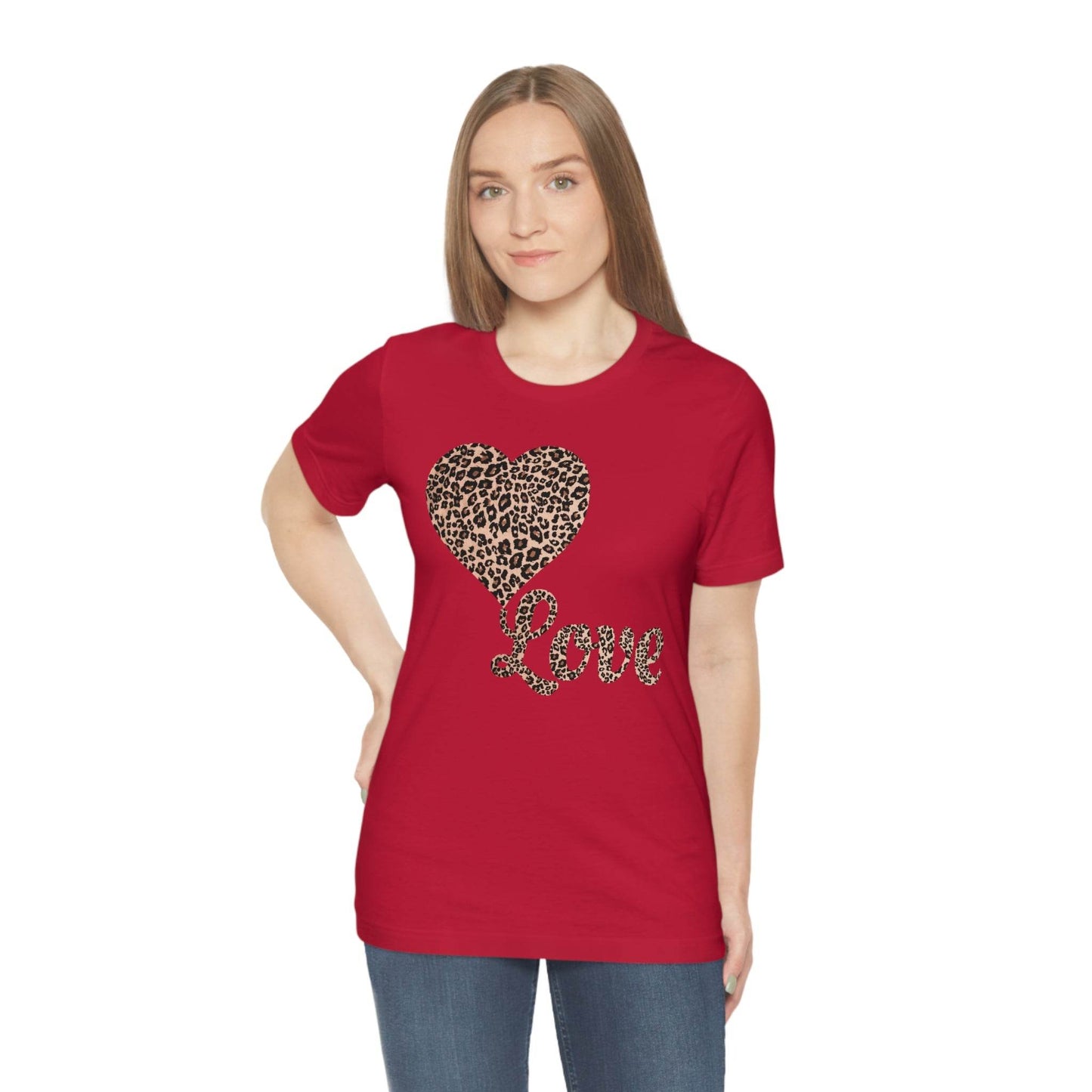 Love Heart, Leopard Print Tee - Giftsmojo