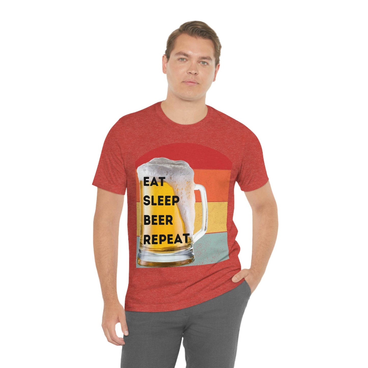 Retro shirt Eat Sleep Beer Repeat - funny beer shirt - Giftsmojo