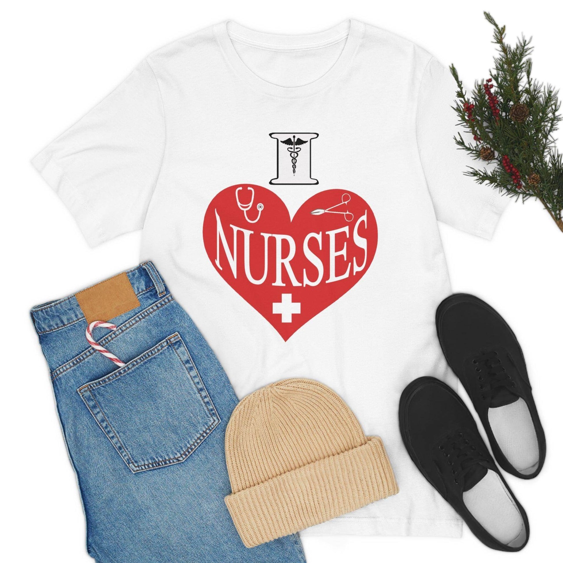 I love Nurses Tee - Giftsmojo