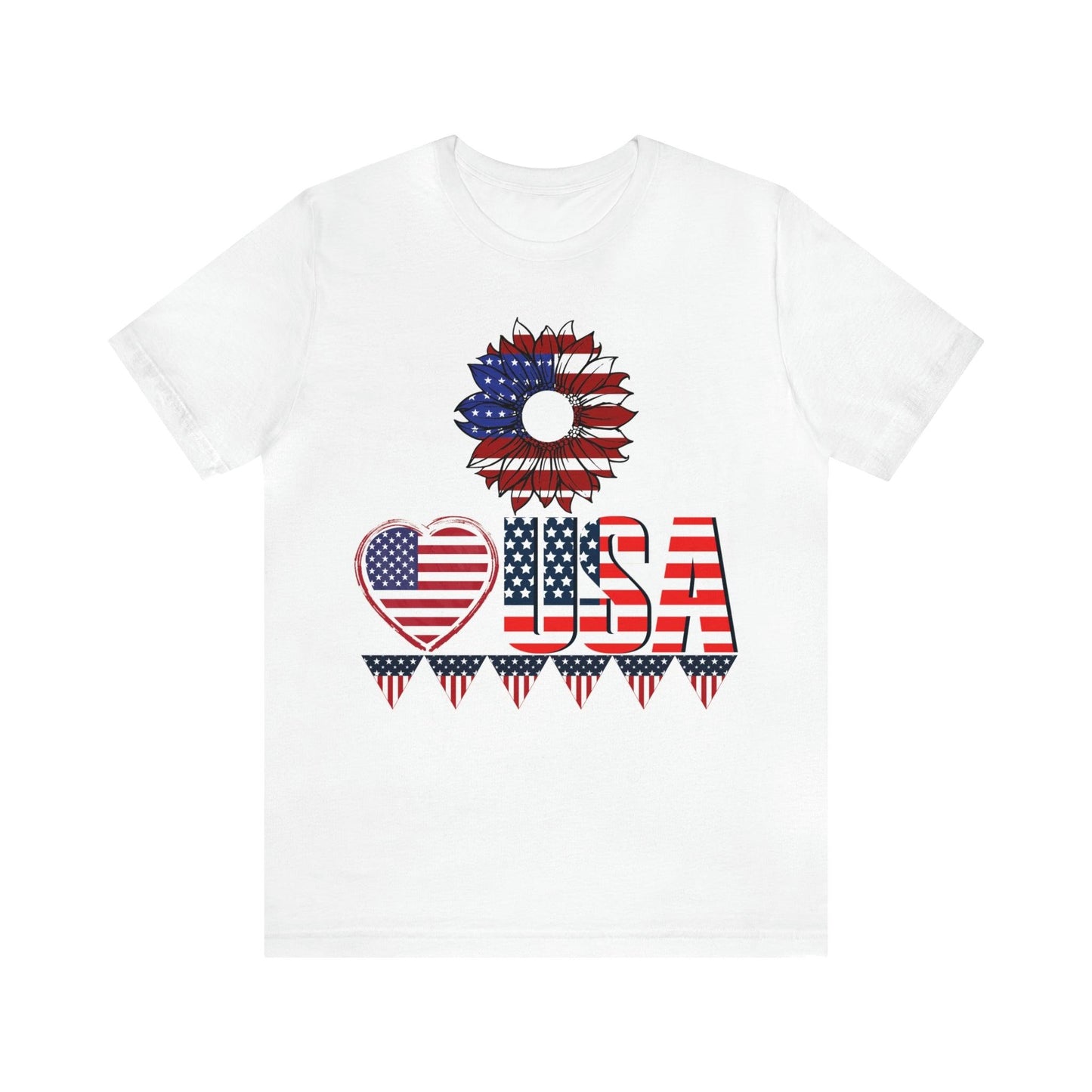 American flag shirt, Red, white, and blue shirt, Flower Love USA shirt, - Giftsmojo