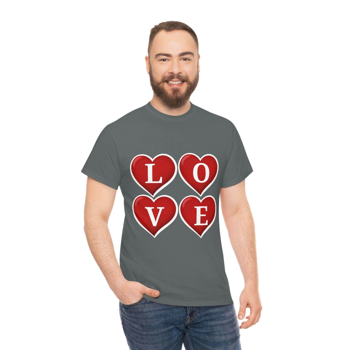 white 4hearts love Tee - Giftsmojo