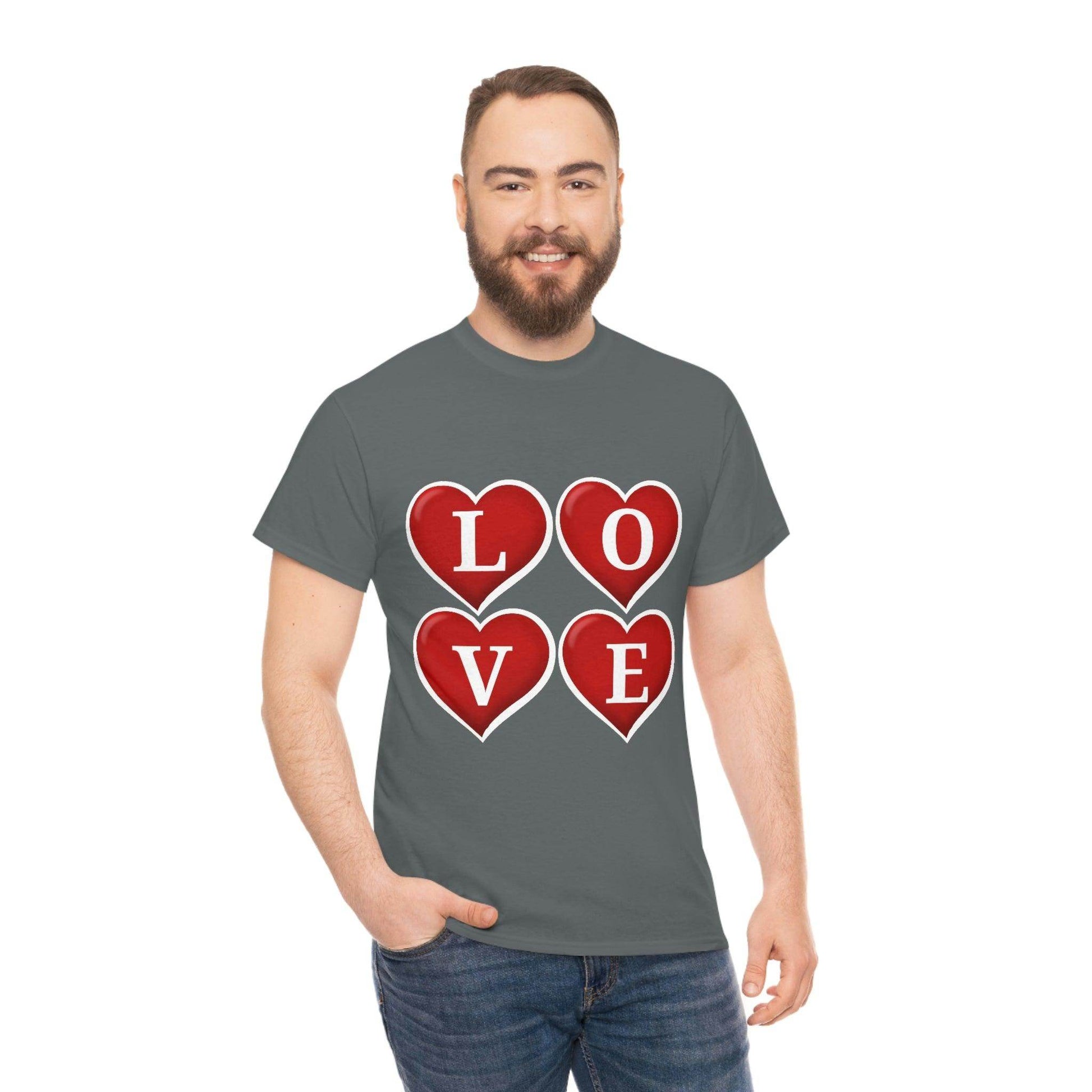 white 4hearts love Tee - Giftsmojo