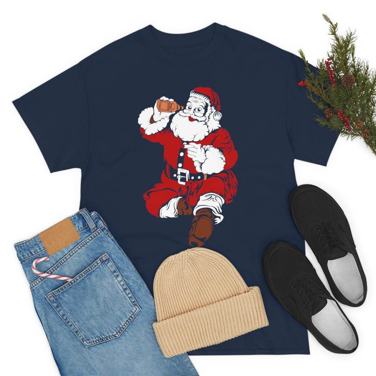 Santa Drinking Beer Funny T-shirt Funny Christmas Shirt Funny Santa Shirt Santa Gift - Giftsmojo