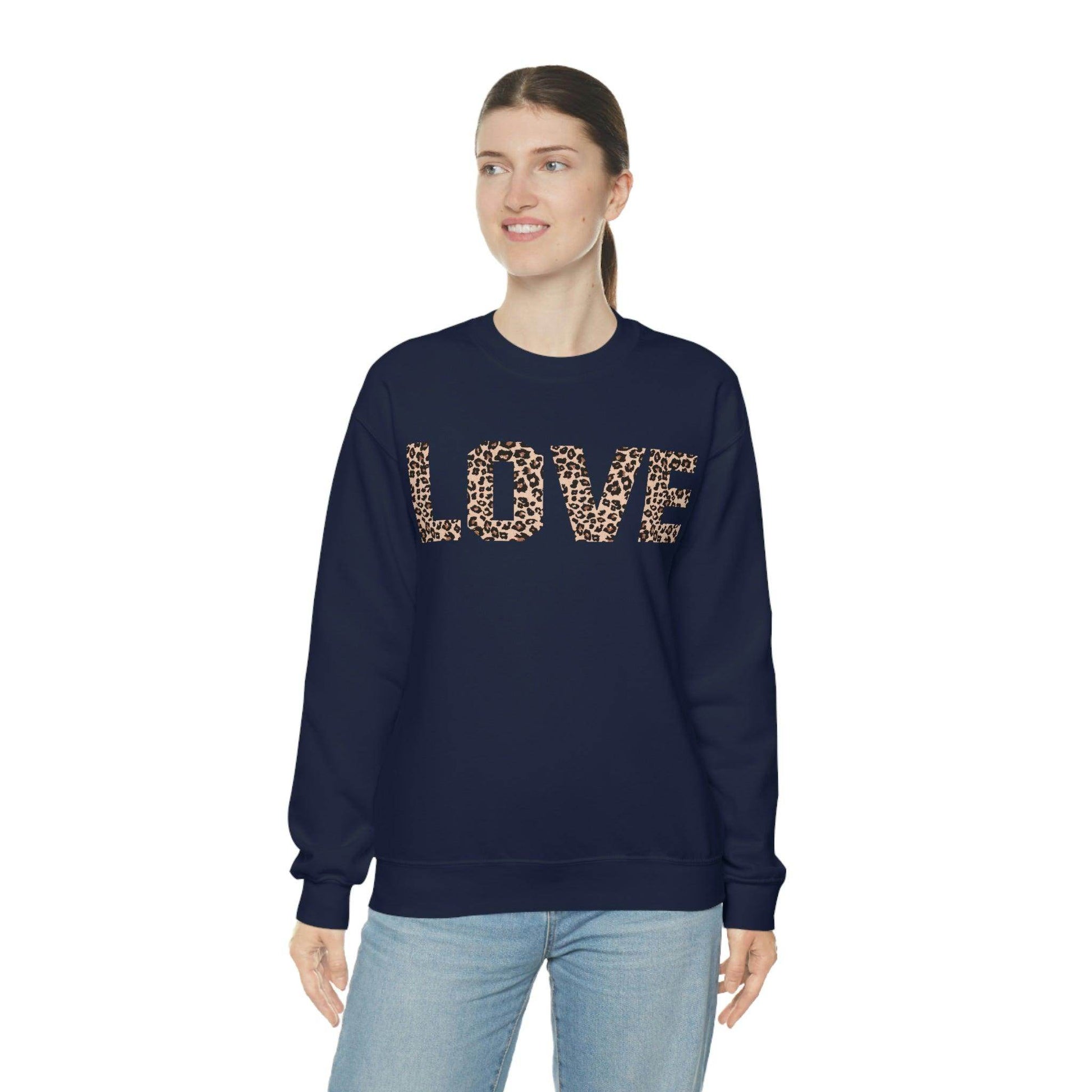 Leopard print love Sweatshirt - Giftsmojo