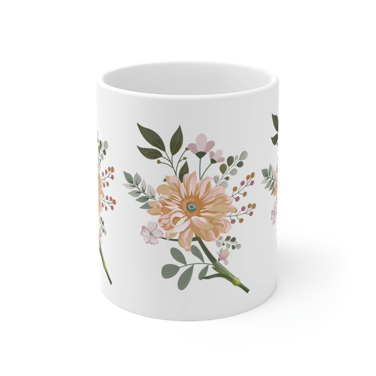 Floral Mug, gift for mom on mothers day, Birthday gift for mom, gift for plant lovers, coffee mug for her, hot cocoa mug, gift for coffee lover - Giftsmojo