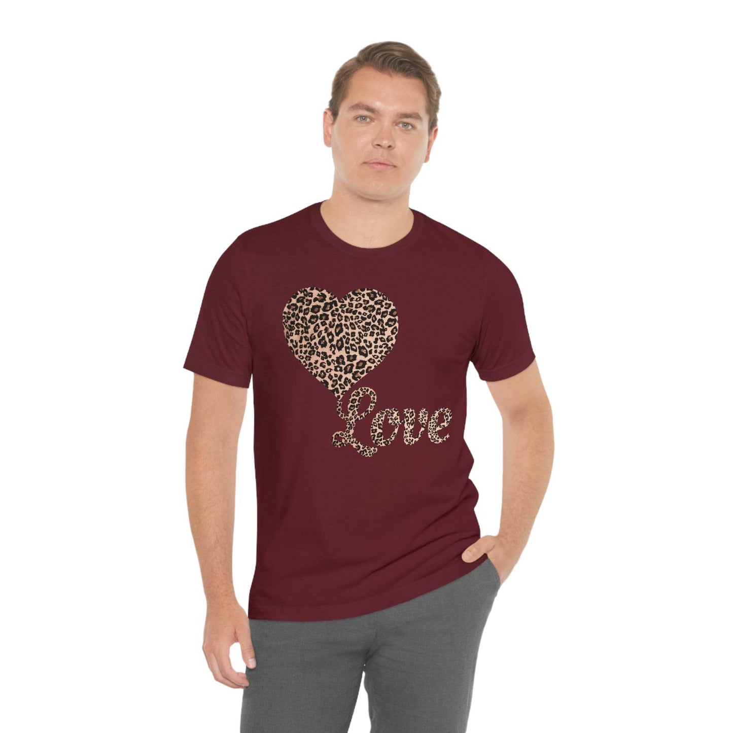 Love Heart, Leopard Print Tee - Giftsmojo