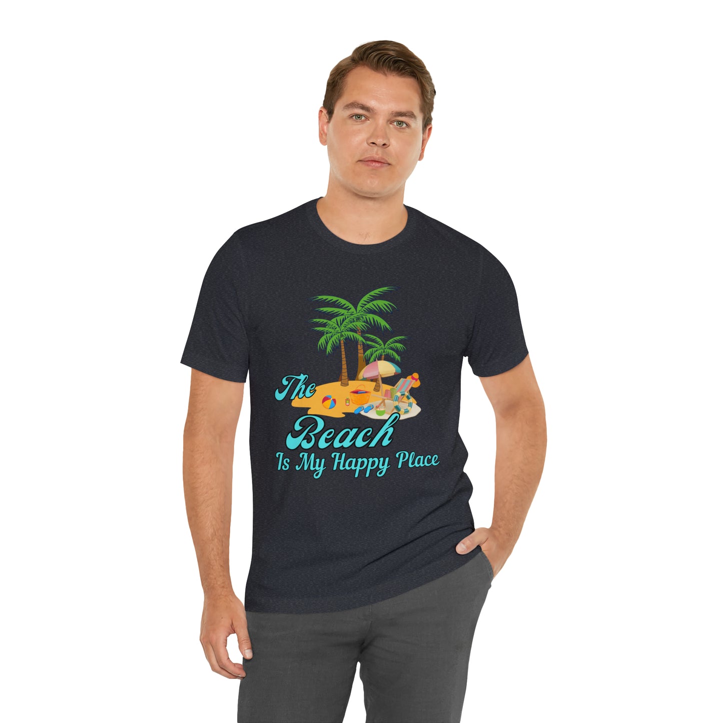 Beach shirt, The Beach is my happy place shirt, Beach t-shirt, Summer shirt, Beachwear, Beach fashion, Stylish beach apparel