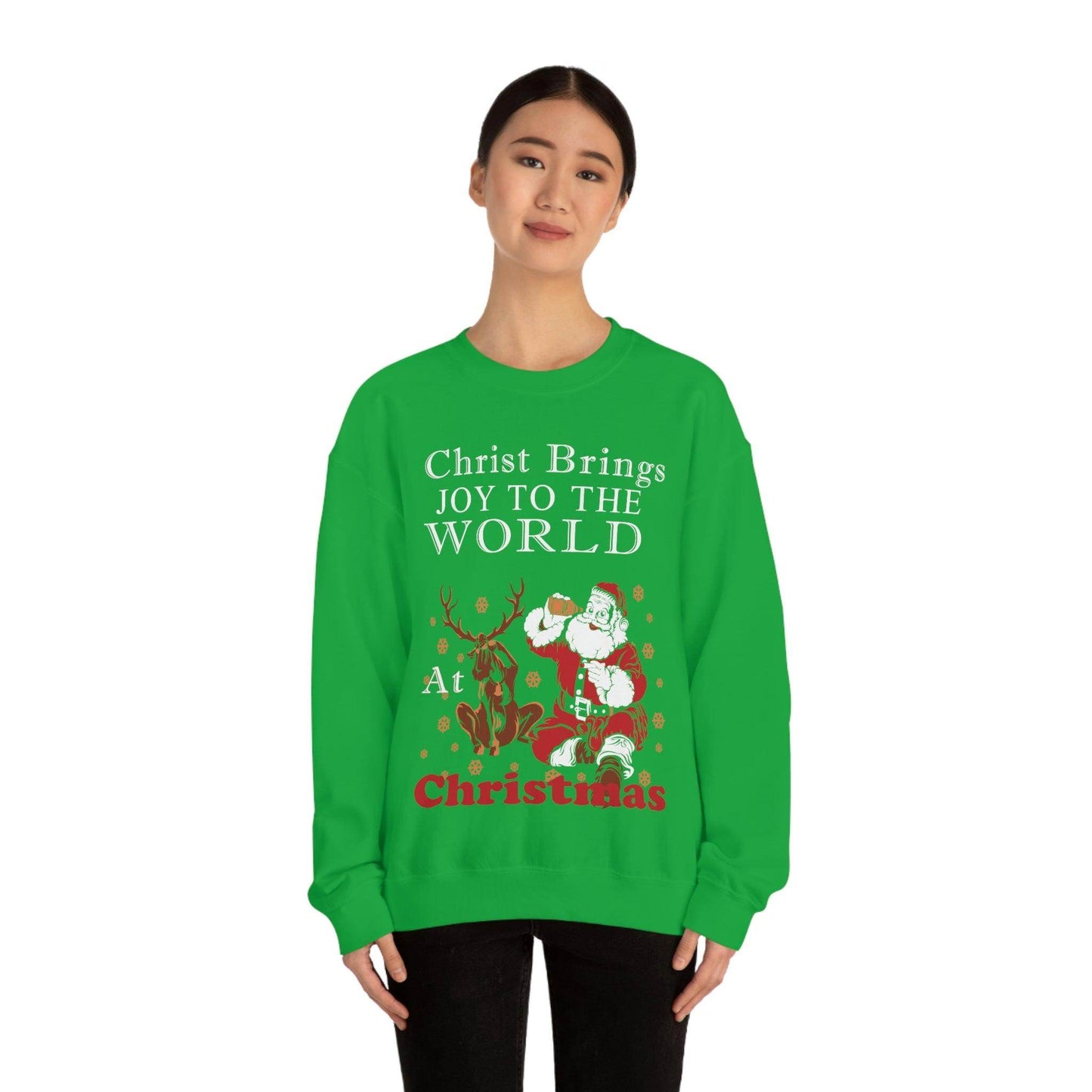 Christ brings joy to the World at Christmas Sweatshirt - Giftsmojo