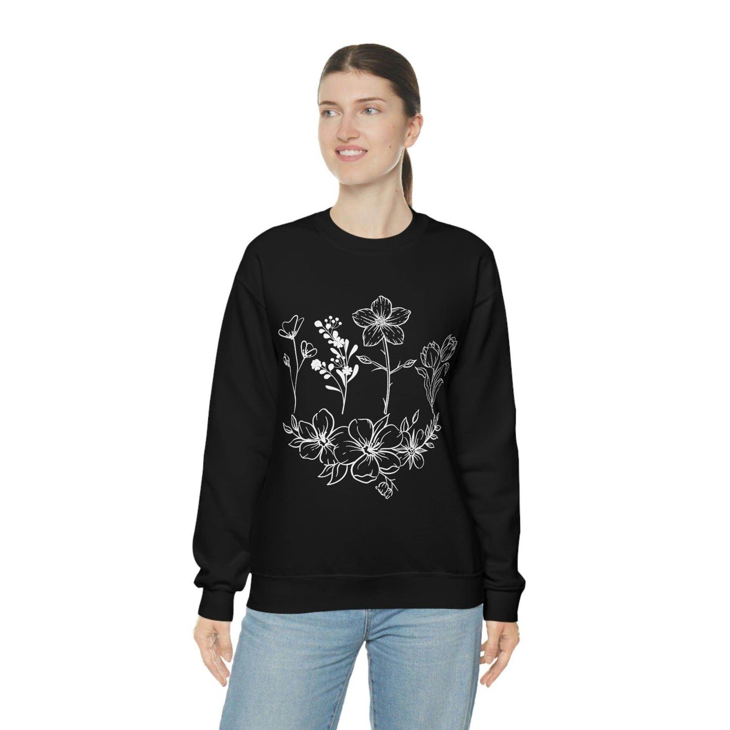 Flower sweatshirt, Vintage Flower Shirt, Vintage Botanical Shirt, plant sweatshirt, - Giftsmojo