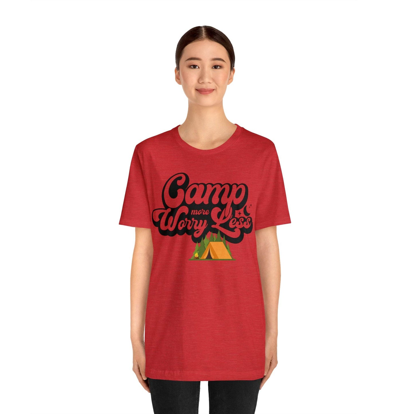 Camp More Worry Less Shirt, Outdoor adventure clothing, Nature-inspired shirts, Outdoor enthusiasts gift, Adventure-themed attire - Giftsmojo