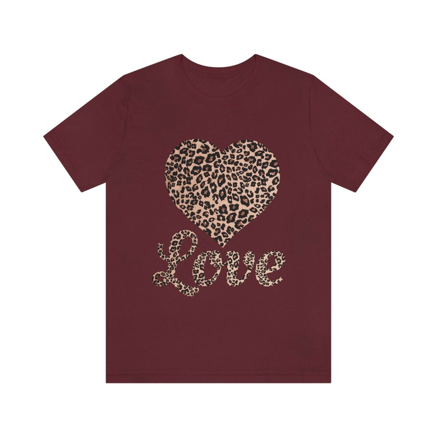 Leopard Print, Love Heart Tee, - Giftsmojo