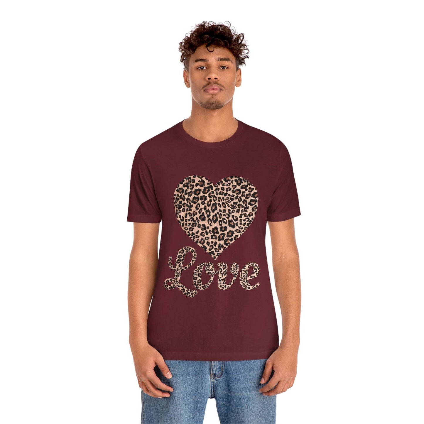 Leopard Print, Love Heart Tee, - Giftsmojo