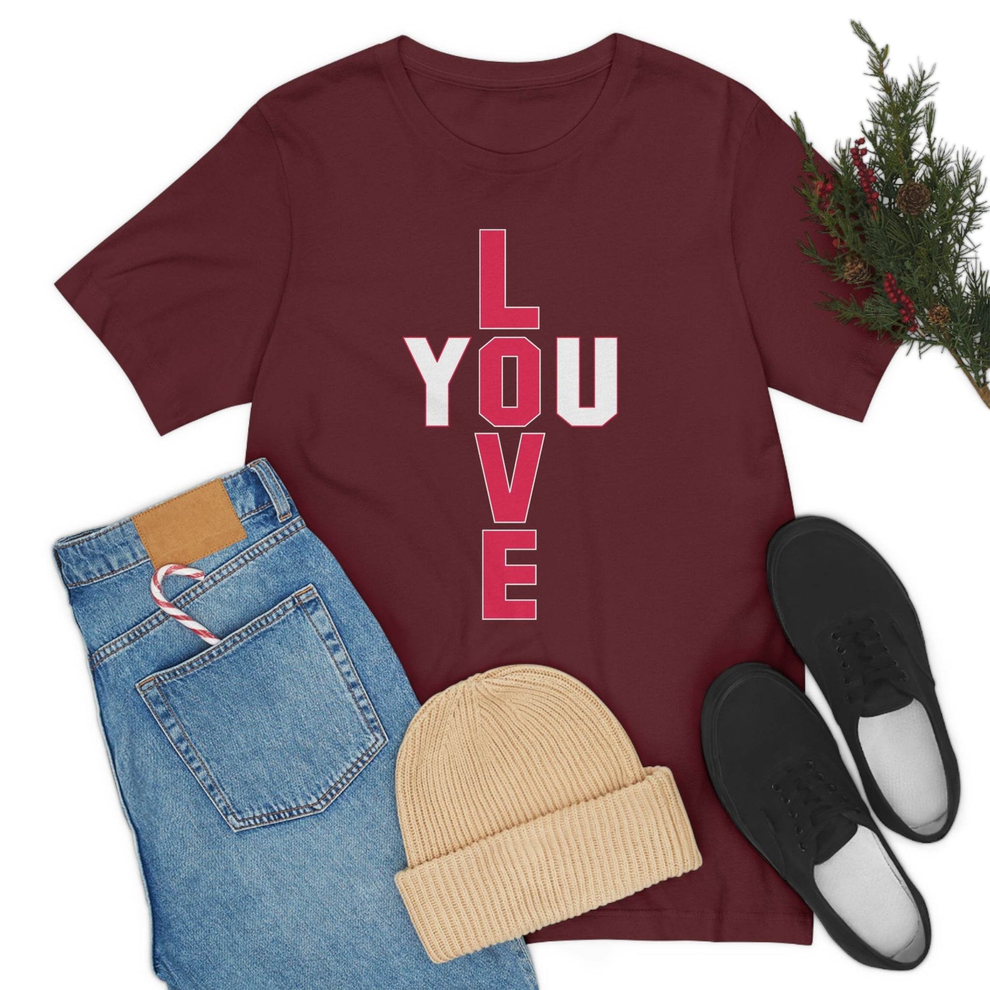 T-shape Love you Tee - Giftsmojo