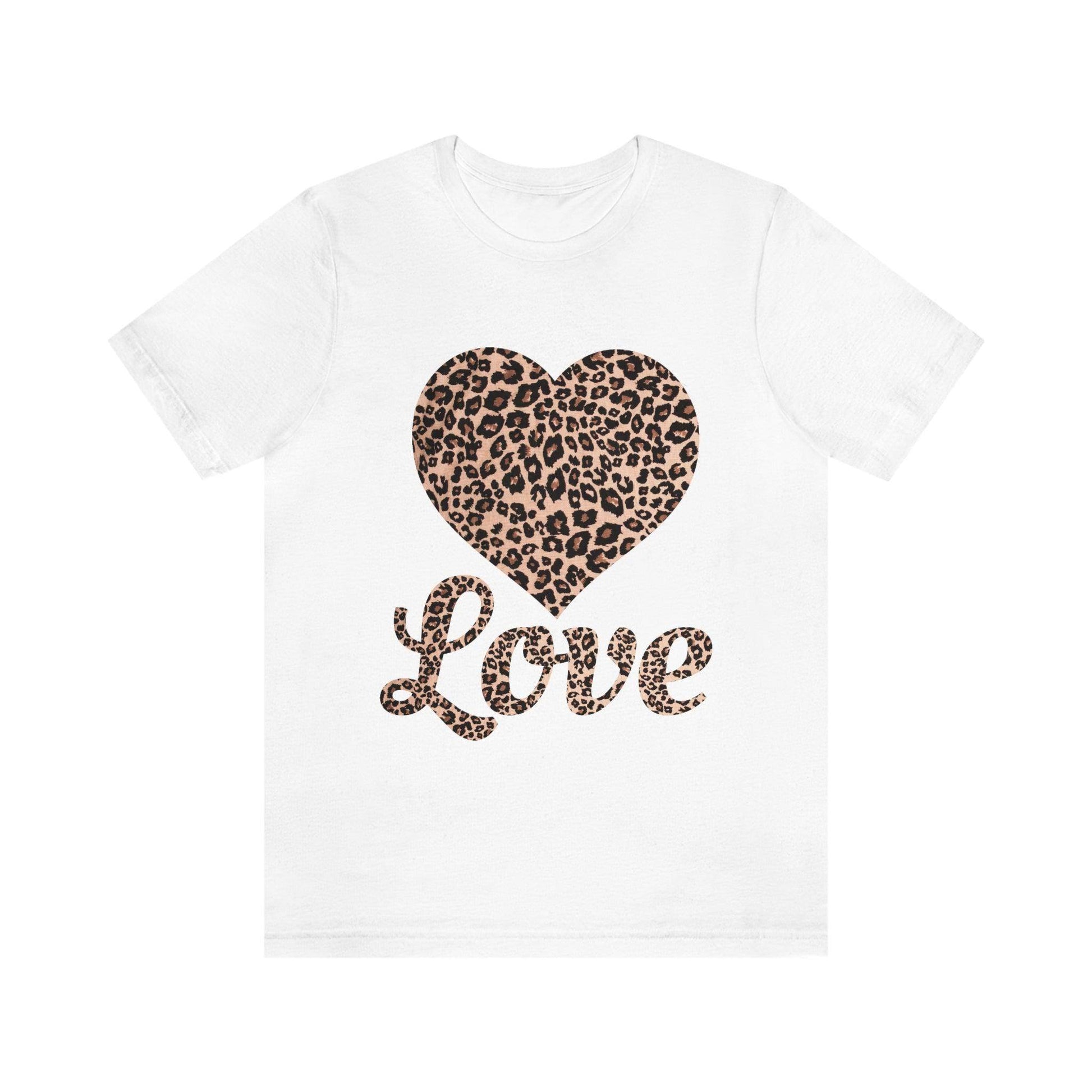 Leopard Print, Love Heart Tee, - Giftsmojo