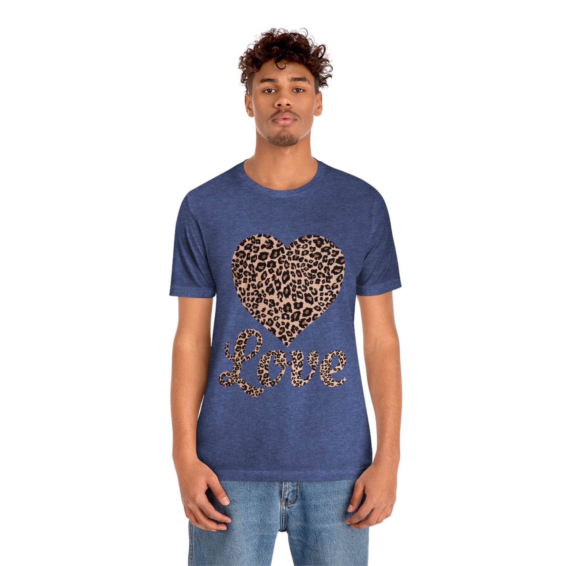 Leopard Print, Love Heart Tee, - Giftsmojo