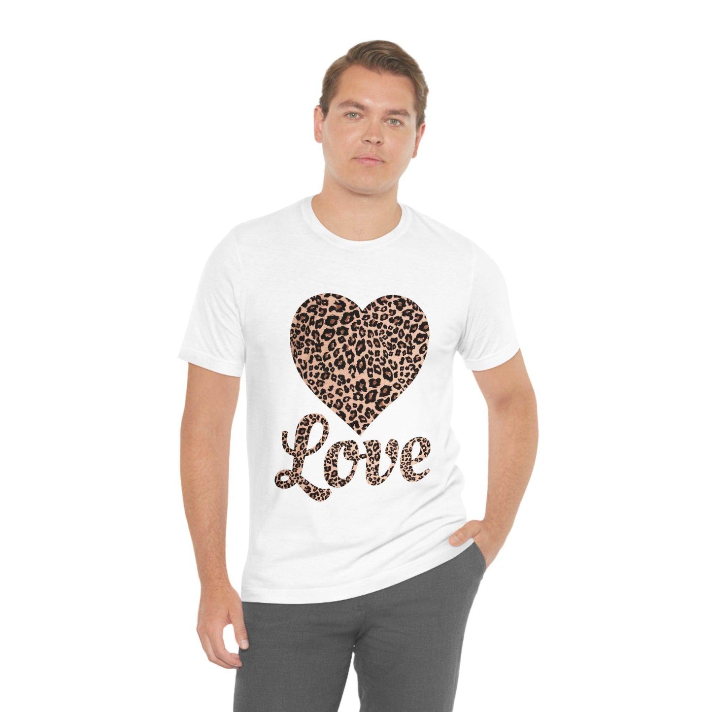 Leopard Print, Love Heart Tee, - Giftsmojo