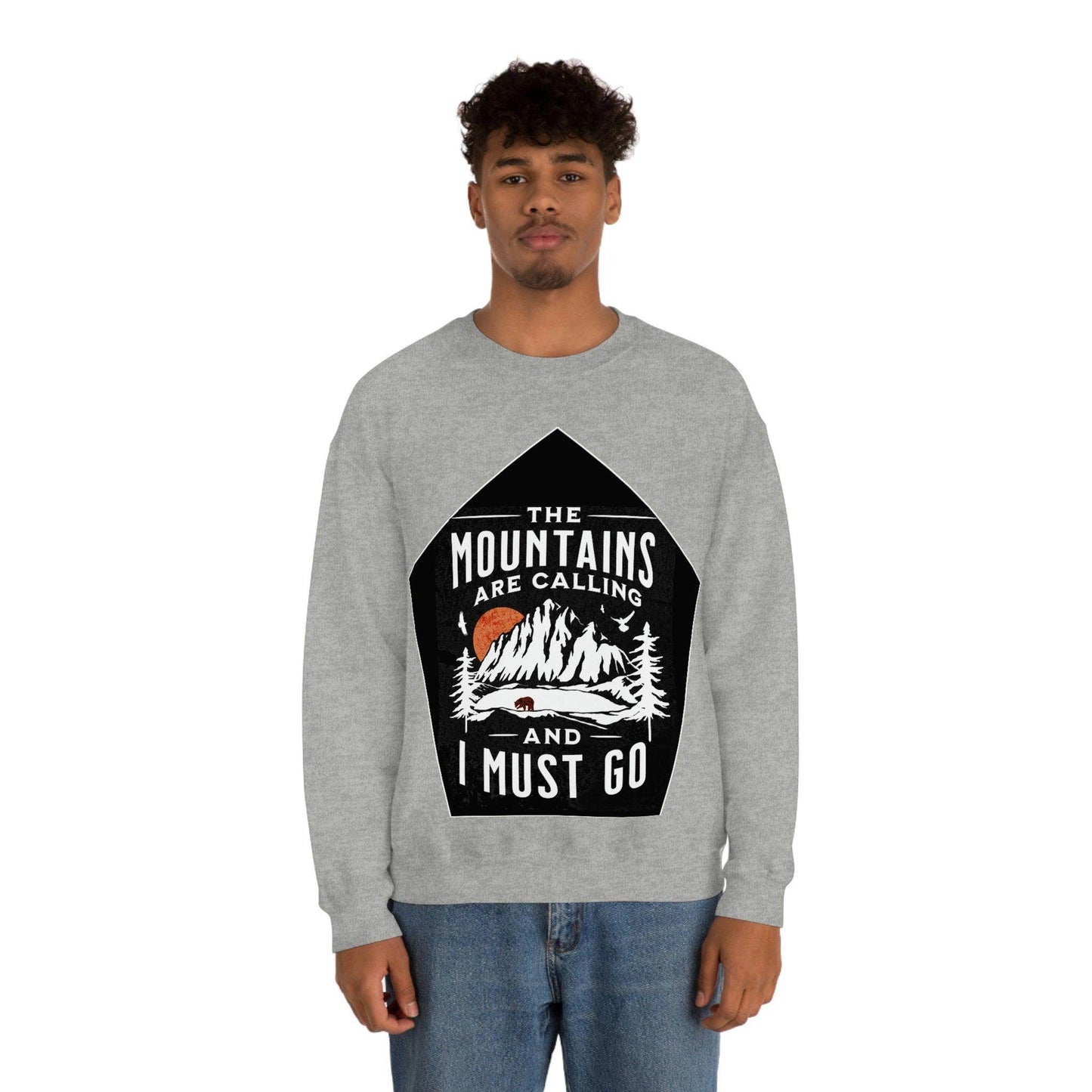 The Mountains are Calling and I Must Go, Crewneck Sweatshirt - Giftsmojo