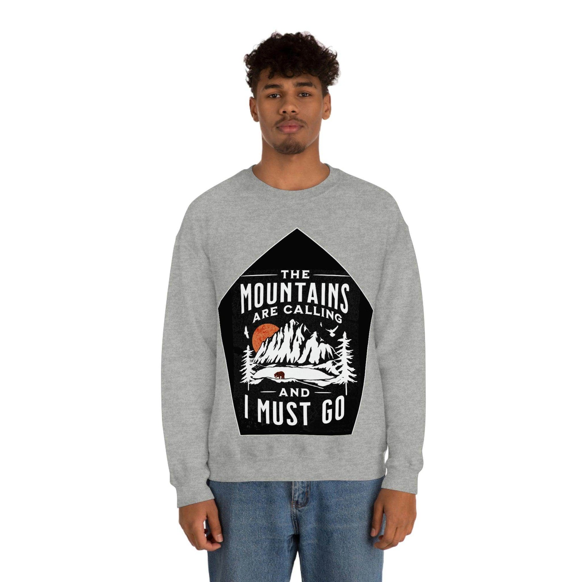 The Mountains are Calling and I Must Go, Crewneck Sweatshirt - Giftsmojo