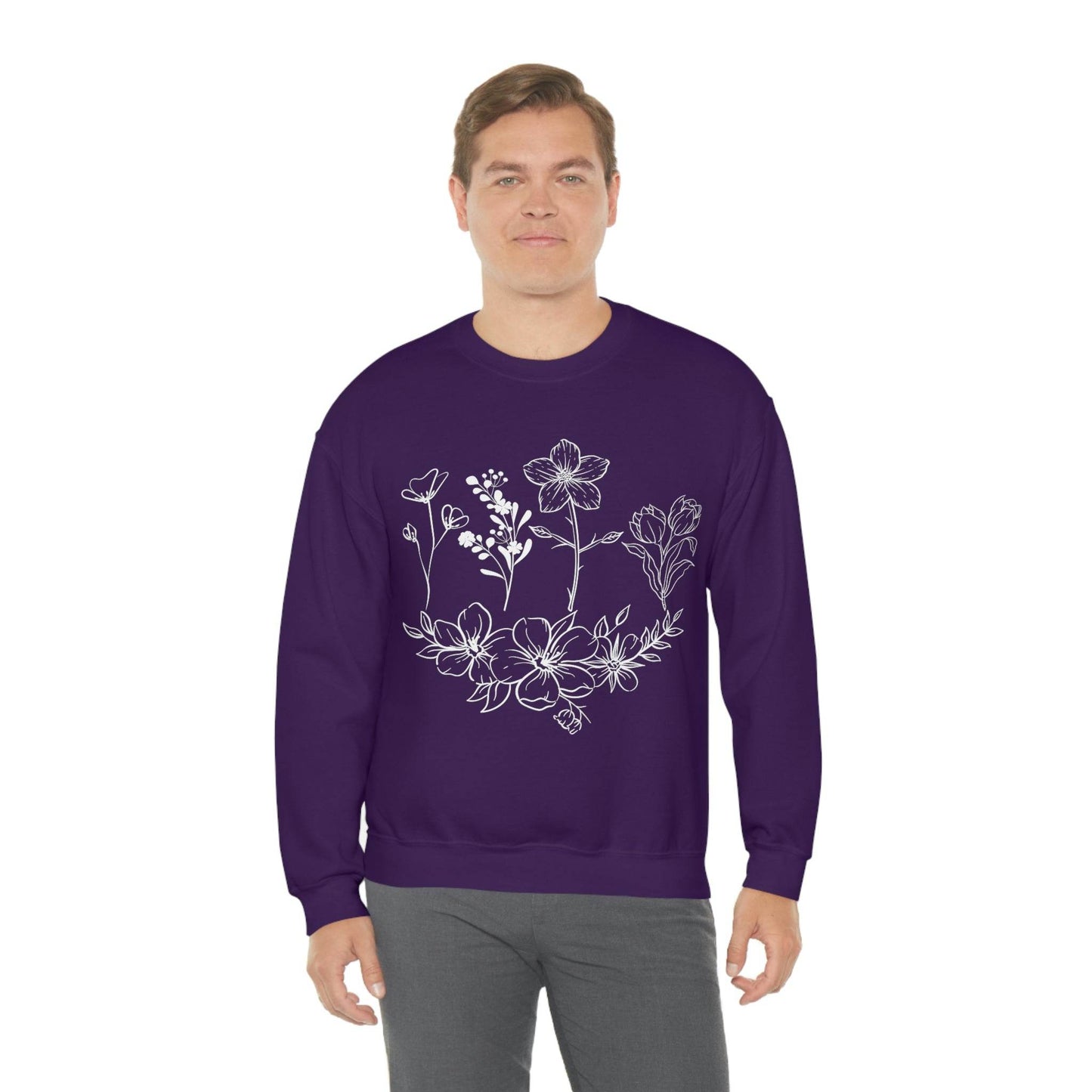 Flower sweatshirt, Vintage Flower Shirt, Vintage Botanical Shirt, plant sweatshirt, - Giftsmojo