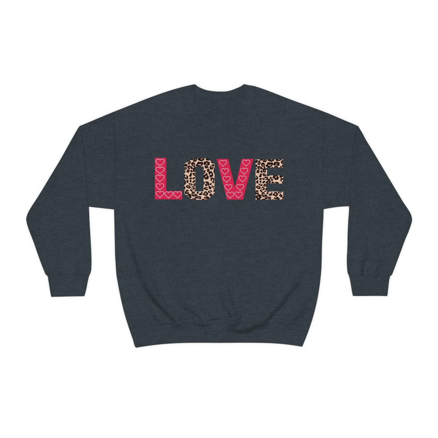 Love Sweatshirt with partial leopard print