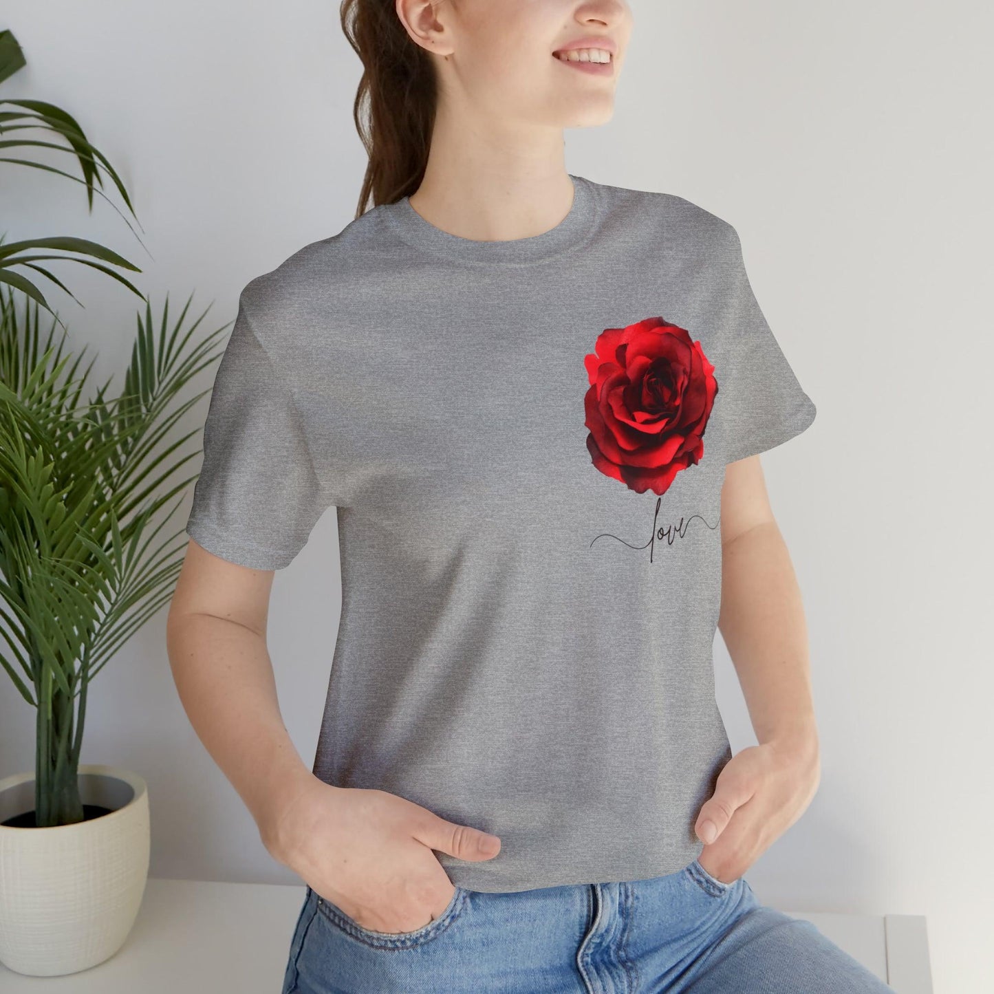 Love Rose Flower shirt, Floral motif, Floral shirt, Engagement gift, Anniversary gift, Wedding gift, gift for Wife, gift for Mom