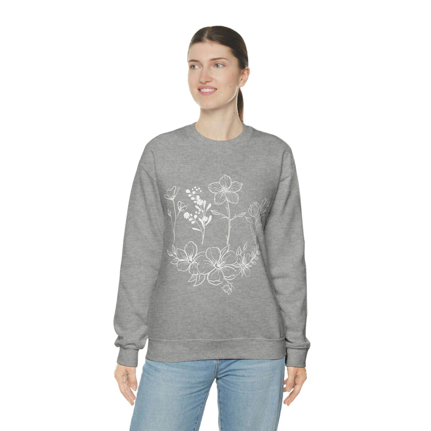 Flower sweatshirt, Vintage Flower Shirt, Vintage Botanical Shirt, plant sweatshirt, - Giftsmojo