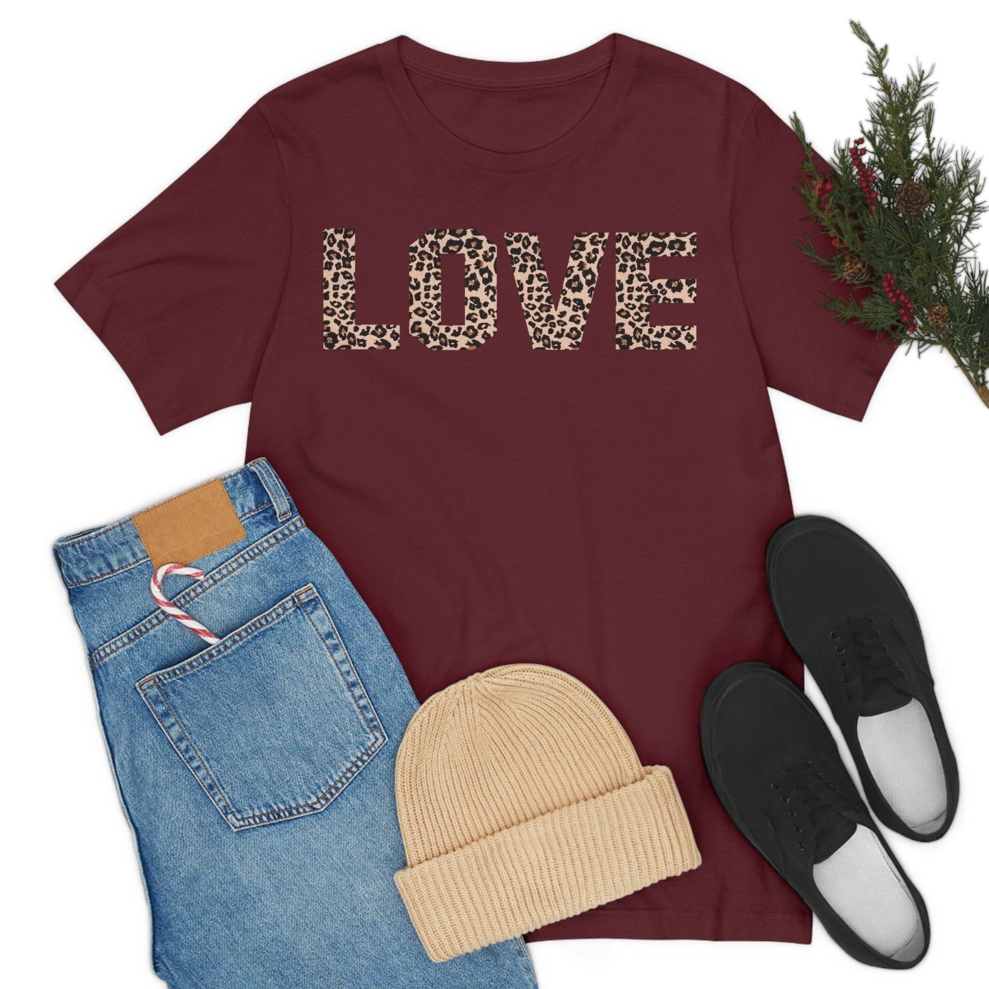 Leopard print love Tee - Giftsmojo
