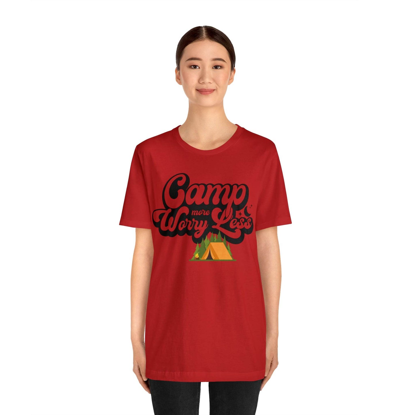 Camp More Worry Less Shirt, Outdoor adventure clothing, Nature-inspired shirts, Outdoor enthusiasts gift, Adventure-themed attire - Giftsmojo