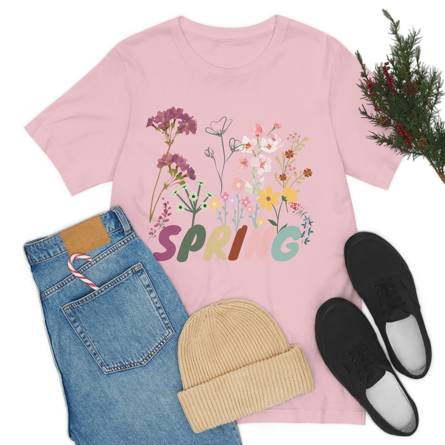 Spring Shirt, Flower T shirt, Vintage Botanical Shirt, Vintage T-shirt, Graphic Tshirt, Botanical Print, Vintage Flower Shirt, Wildflower,
