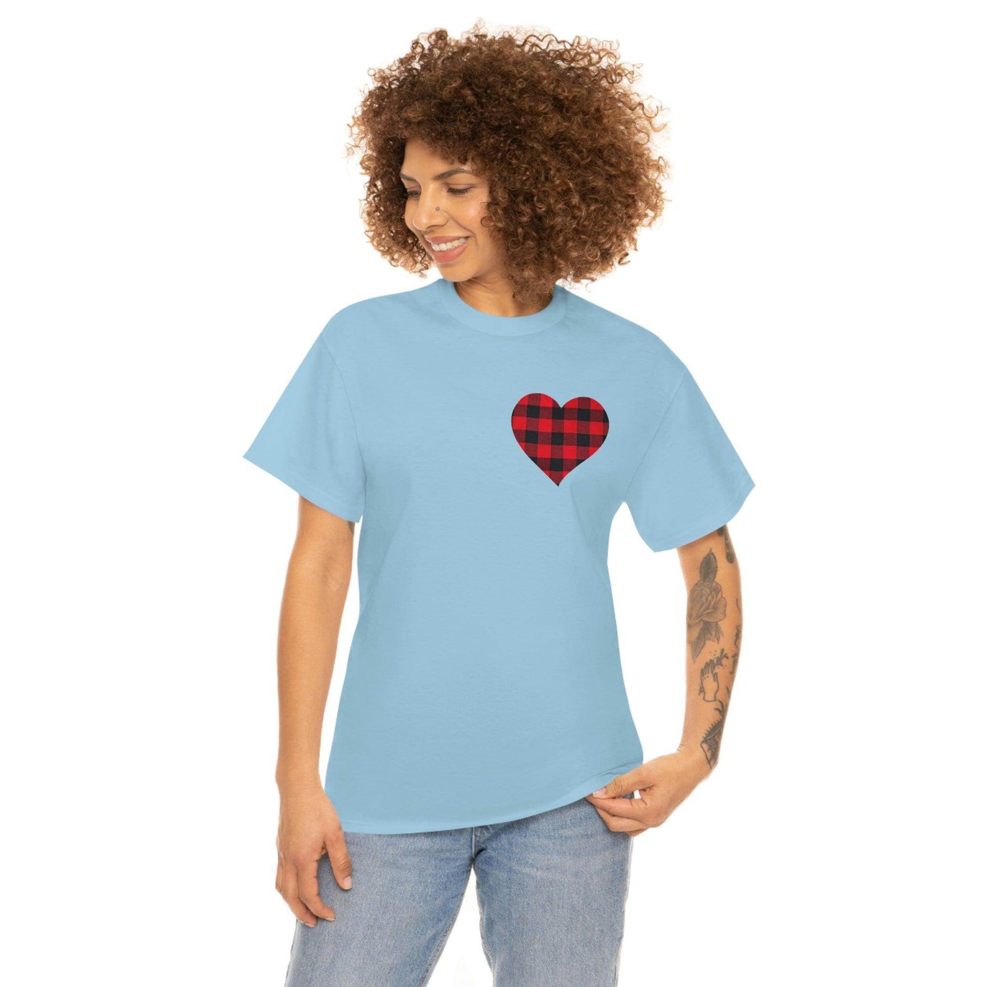 Plaid Heart T-Shirt - Giftsmojo