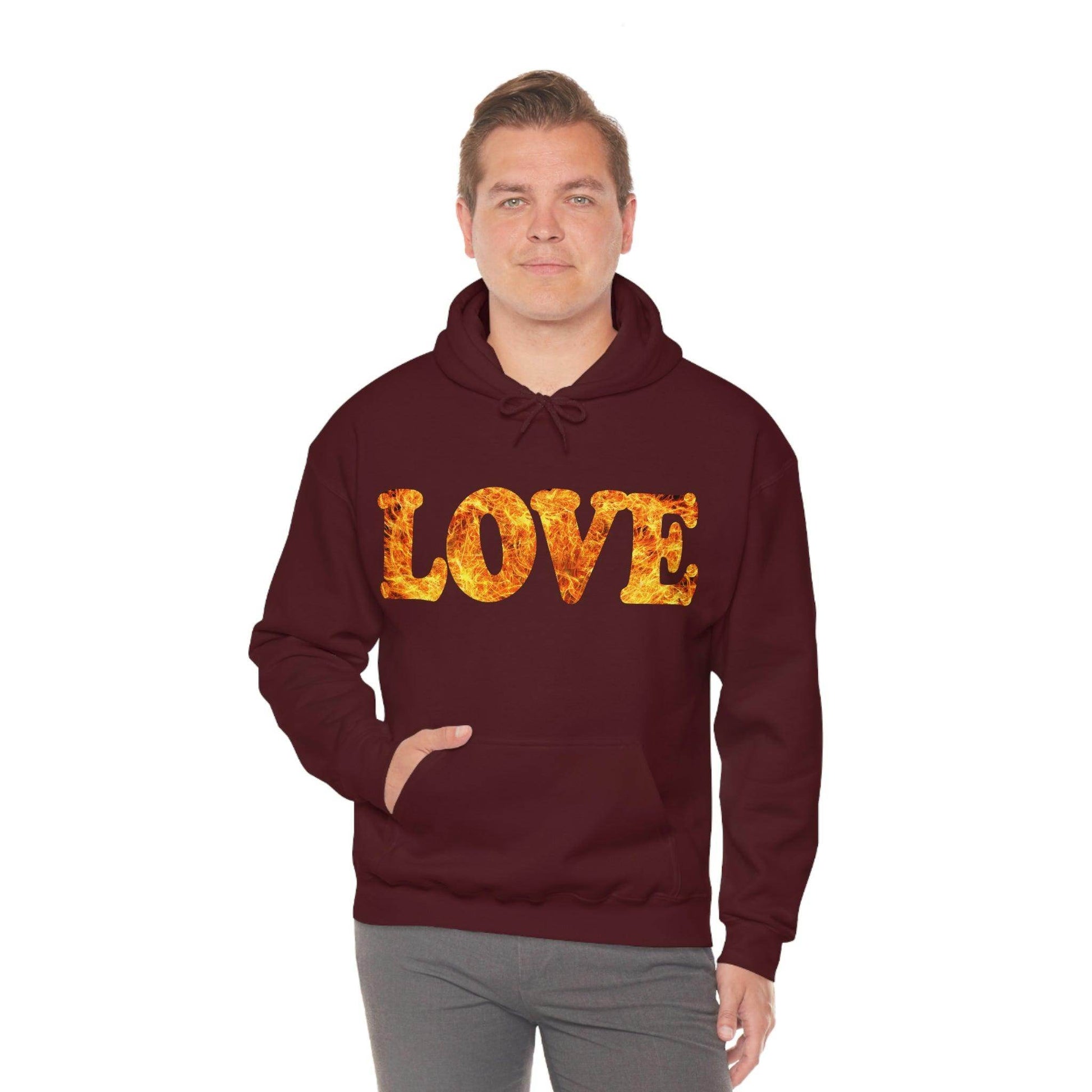 Love Fire Hooded Sweatshirt - Giftsmojo