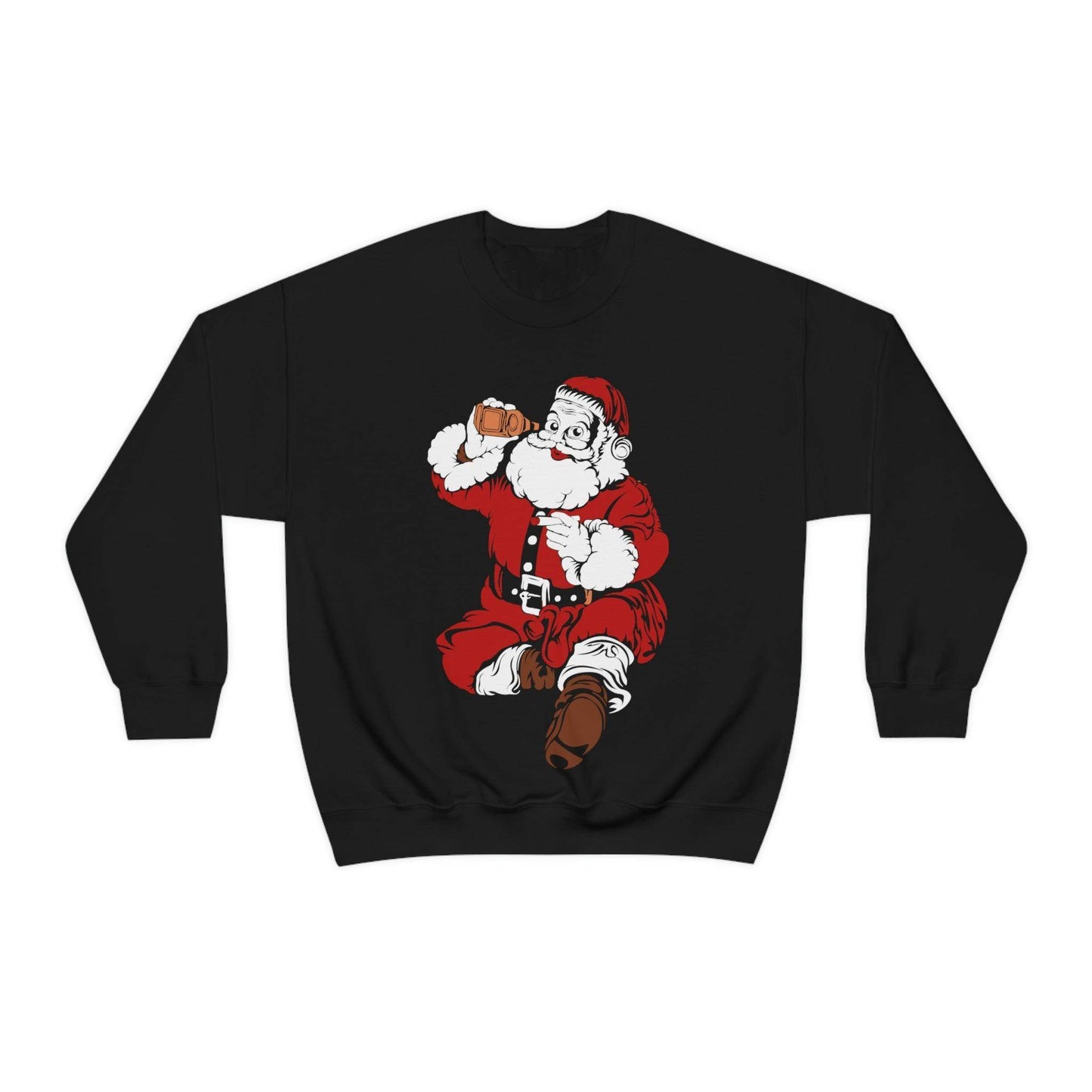 Santa drinking beer Unisex Heavy Blend Crewneck Sweatshirt - Giftsmojo