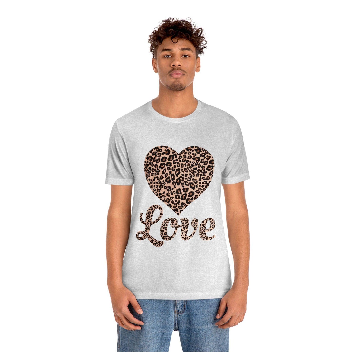 Leopard Print, Love Heart Tee, - Giftsmojo