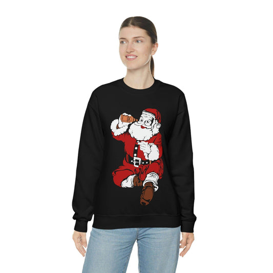Santa drinking beer Unisex Heavy Blend Crewneck Sweatshirt - Giftsmojo