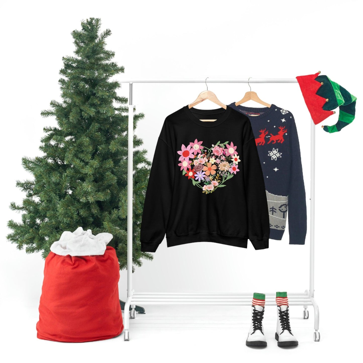 Flower Heart sweatshirt - Floral sweatshirt - Love Sweatshirt - Giftsmojo