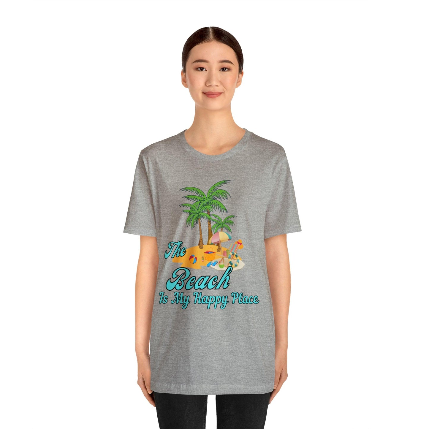 Beach shirt, The Beach is my happy place shirt, Beach t-shirt, Summer shirt, Beachwear, Beach fashion, Stylish beach apparel